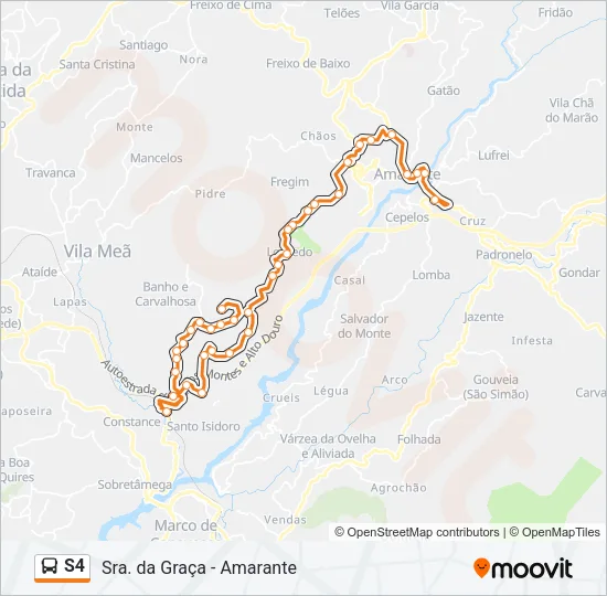 S4 Bus Line Map