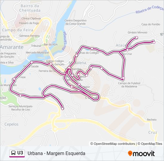 U3 Bus Line Map