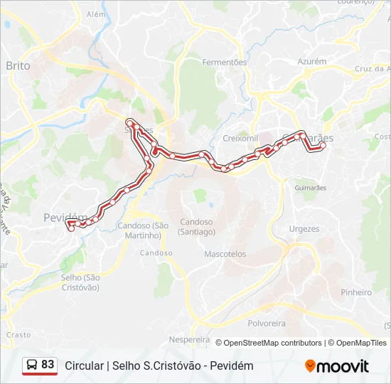 83 Bus Line Map