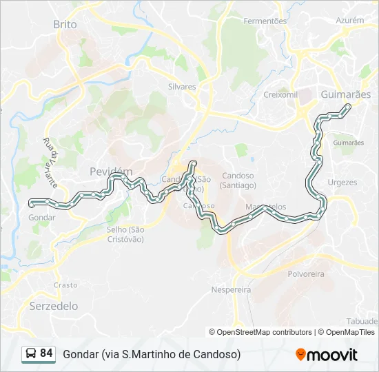 84 Bus Line Map