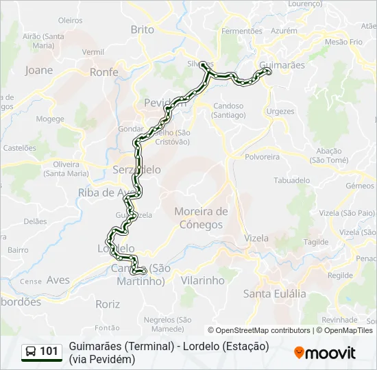 101 Bus Line Map