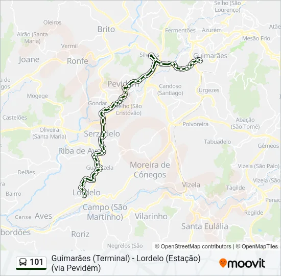 101 Bus Line Map