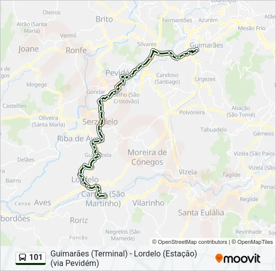 101 Bus Line Map
