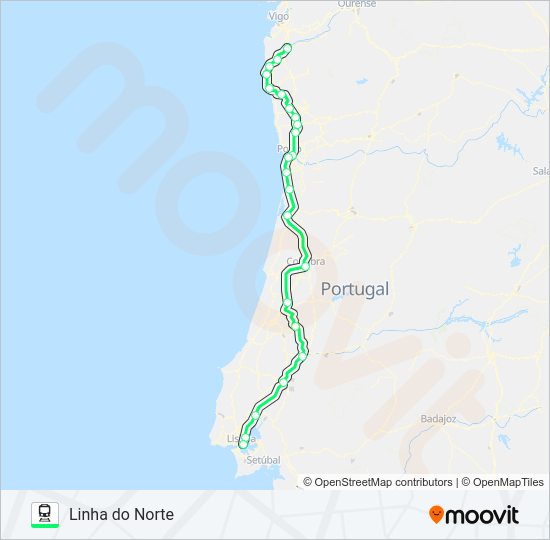 Mapa da linha do  L. NORTE.