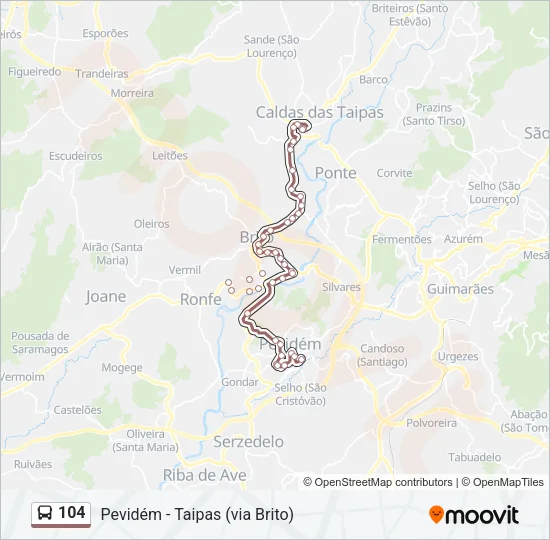 104 Bus Line Map