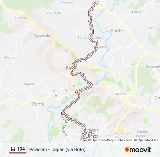 104 Bus Line Map