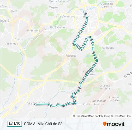 L10 Bus Line Map