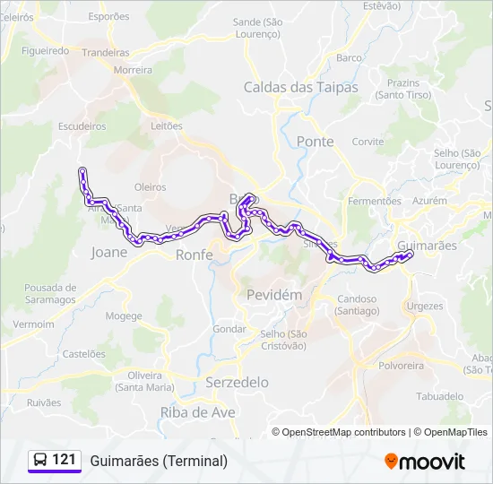 121 Bus Line Map