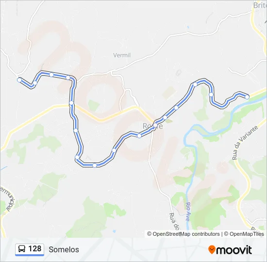 128 Bus Line Map