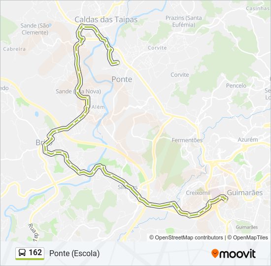 Mapa da linha do autocarro 162.