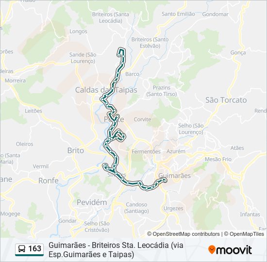 163 bus Line Map