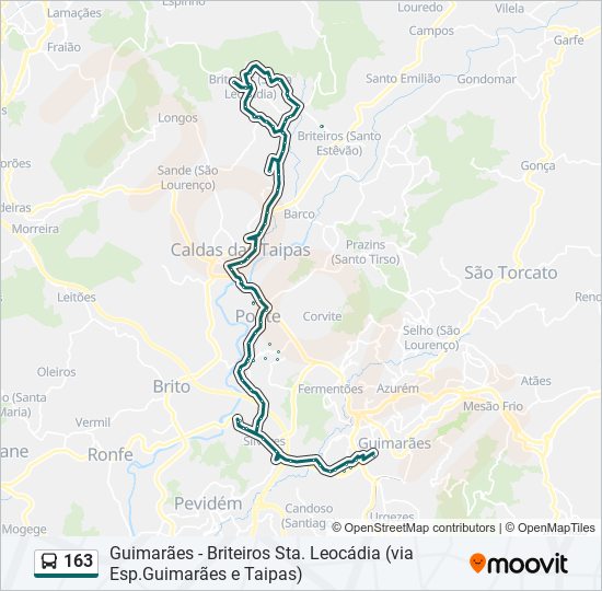 163 bus Line Map