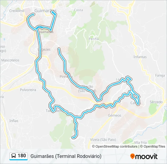 180 Bus Line Map