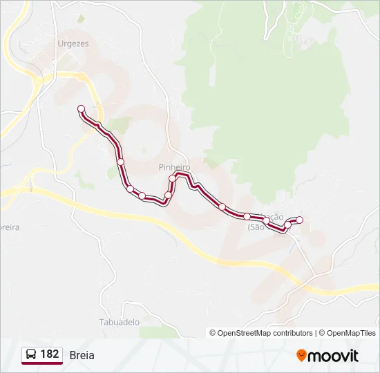 182 Bus Line Map