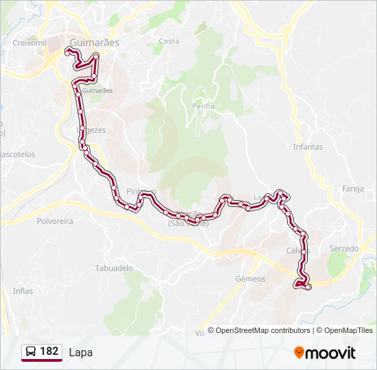 182 Bus Line Map