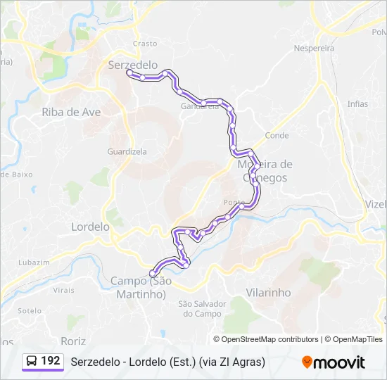 192 Bus Line Map
