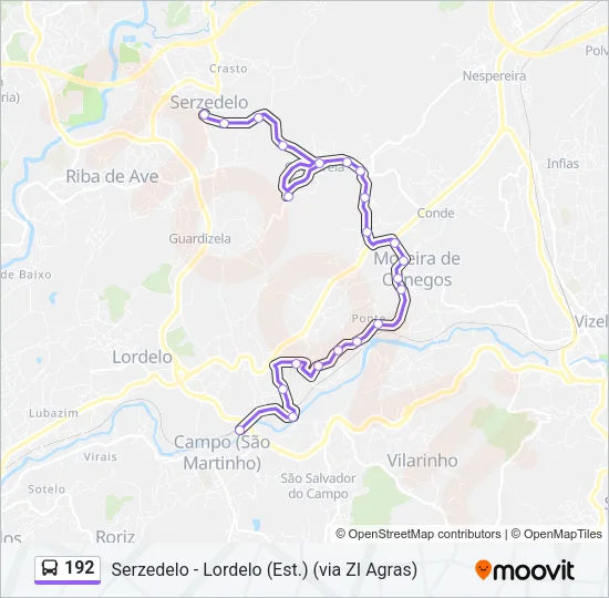 192 Bus Line Map