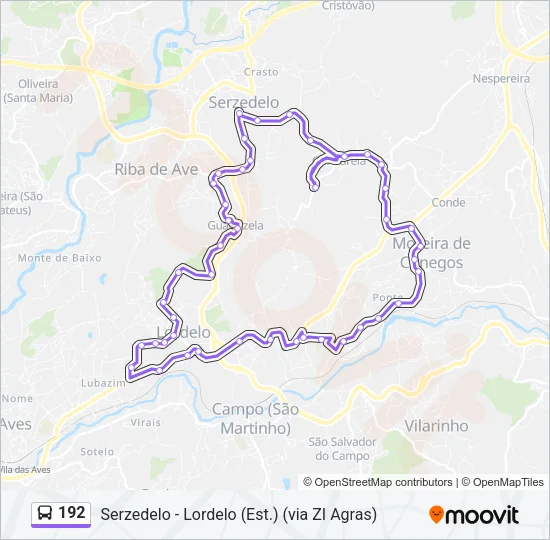 192 Bus Line Map