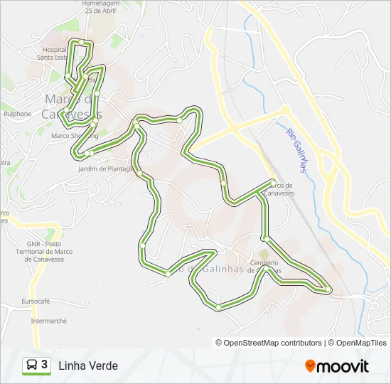 3 Bus Line Map