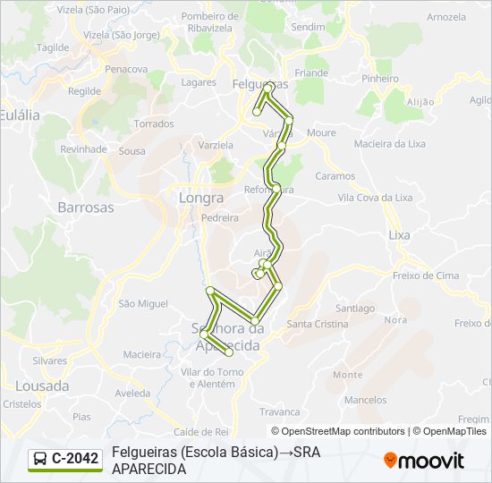 C-2042 bus Line Map