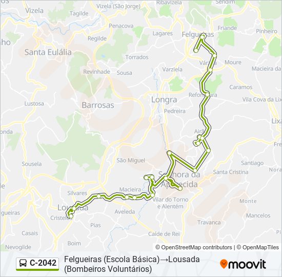 C-2042 bus Line Map