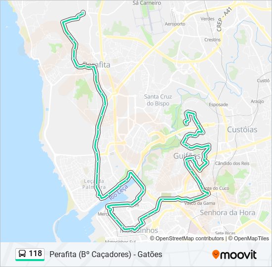 Mapa da linha do  118.