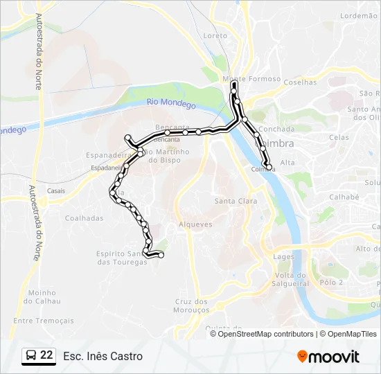 22 Bus Line Map