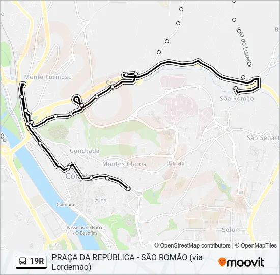 19R Bus Line Map