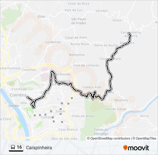 16 bus Line Map