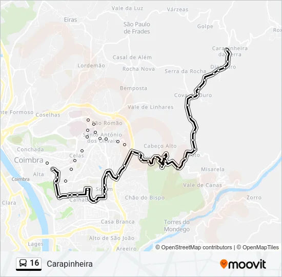 16 Bus Line Map