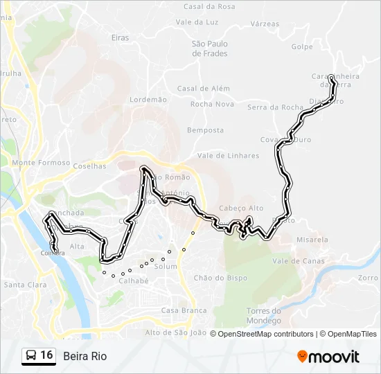 16 Bus Line Map