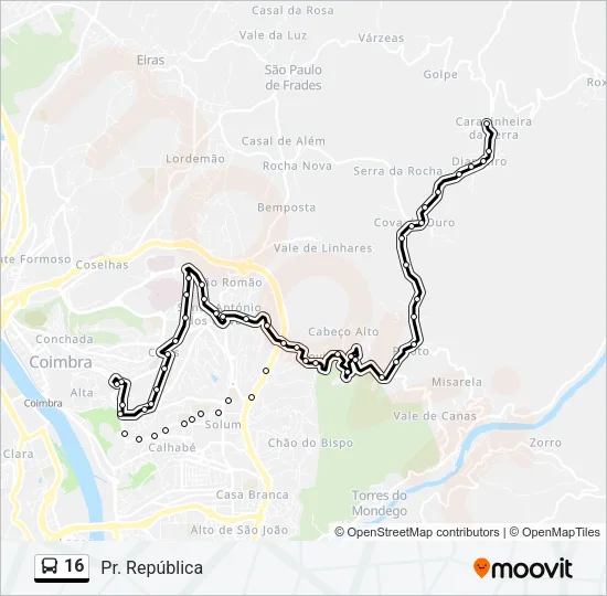 16 Bus Line Map