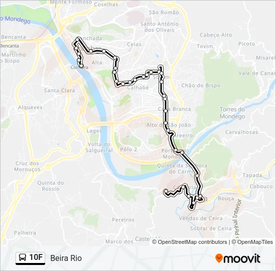 10F Bus Line Map