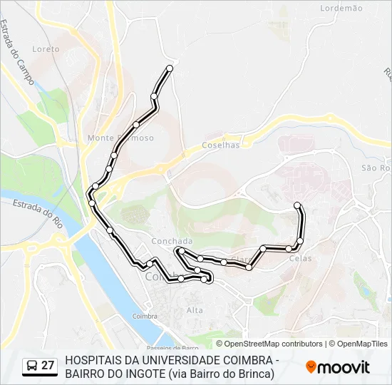 27 Bus Line Map