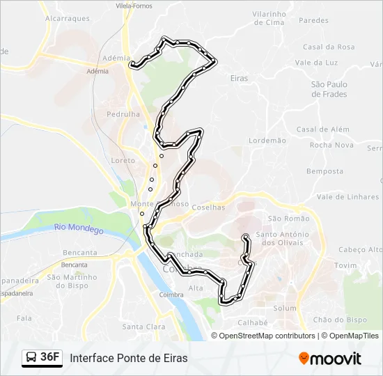 36F Bus Line Map
