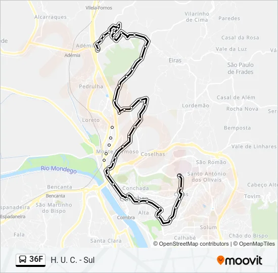 36F Bus Line Map
