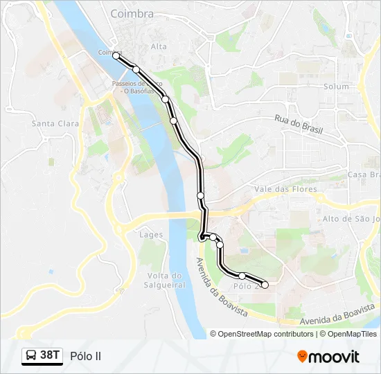 38T Bus Line Map
