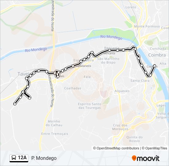 12A bus Line Map