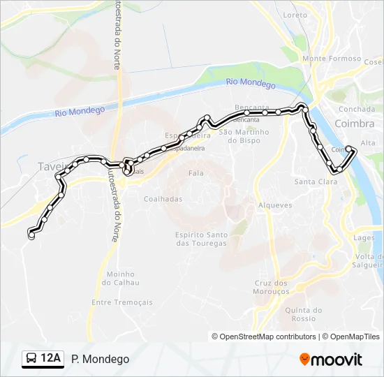 12A Bus Line Map