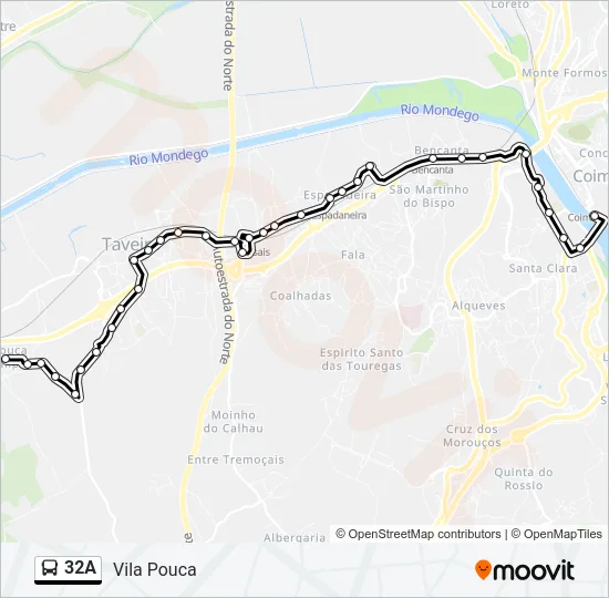 32A Bus Line Map