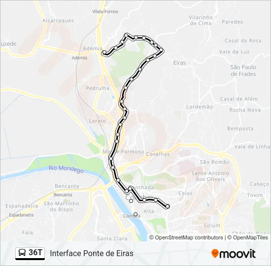 36T Bus Line Map