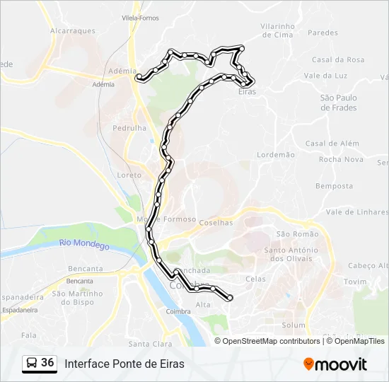 36 Bus Line Map