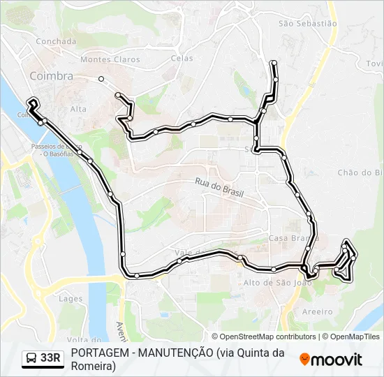 33R Bus Line Map