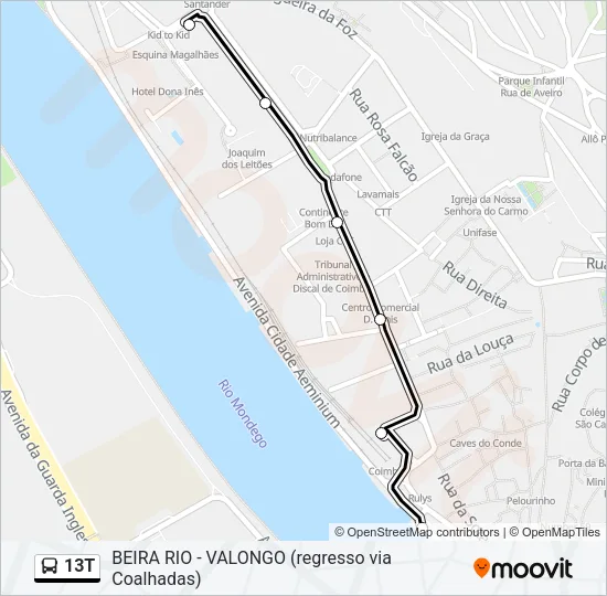 13T Bus Line Map