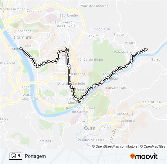 9 bus Line Map