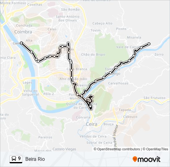 9 bus Line Map