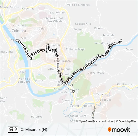 9 Bus Line Map
