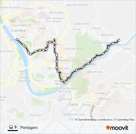 9 Bus Line Map