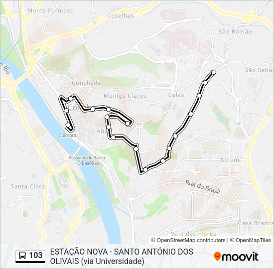 103 Bus Line Map