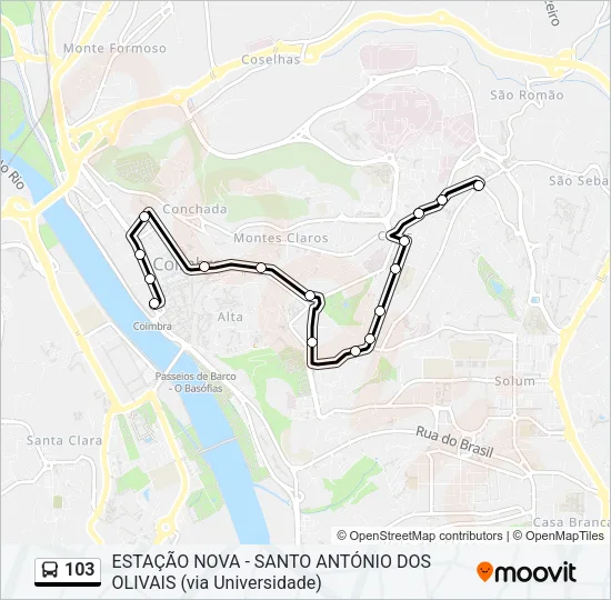 103 Bus Line Map